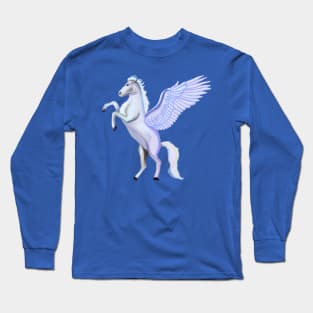 Magical Winged White Pegasus Horse Long Sleeve T-Shirt